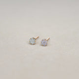 Micro-Pavé Diamond Round Stud Earrings - Anygolds