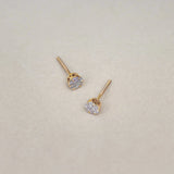 Micro-Pavé Diamond Round Stud Earrings - Anygolds