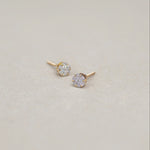 Micro-Pavé Diamond Round Stud Earrings - Anygolds