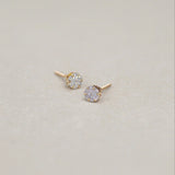 Micro-Pavé Diamond Round Stud Earrings - Anygolds