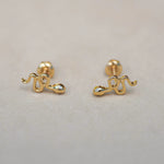 Diamond Snake Stud Earrings - Anygolds