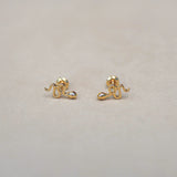 Diamond Snake Stud Earrings - Anygolds