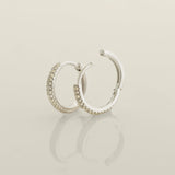 Eternity Diamond Double Row Hoop Earrings