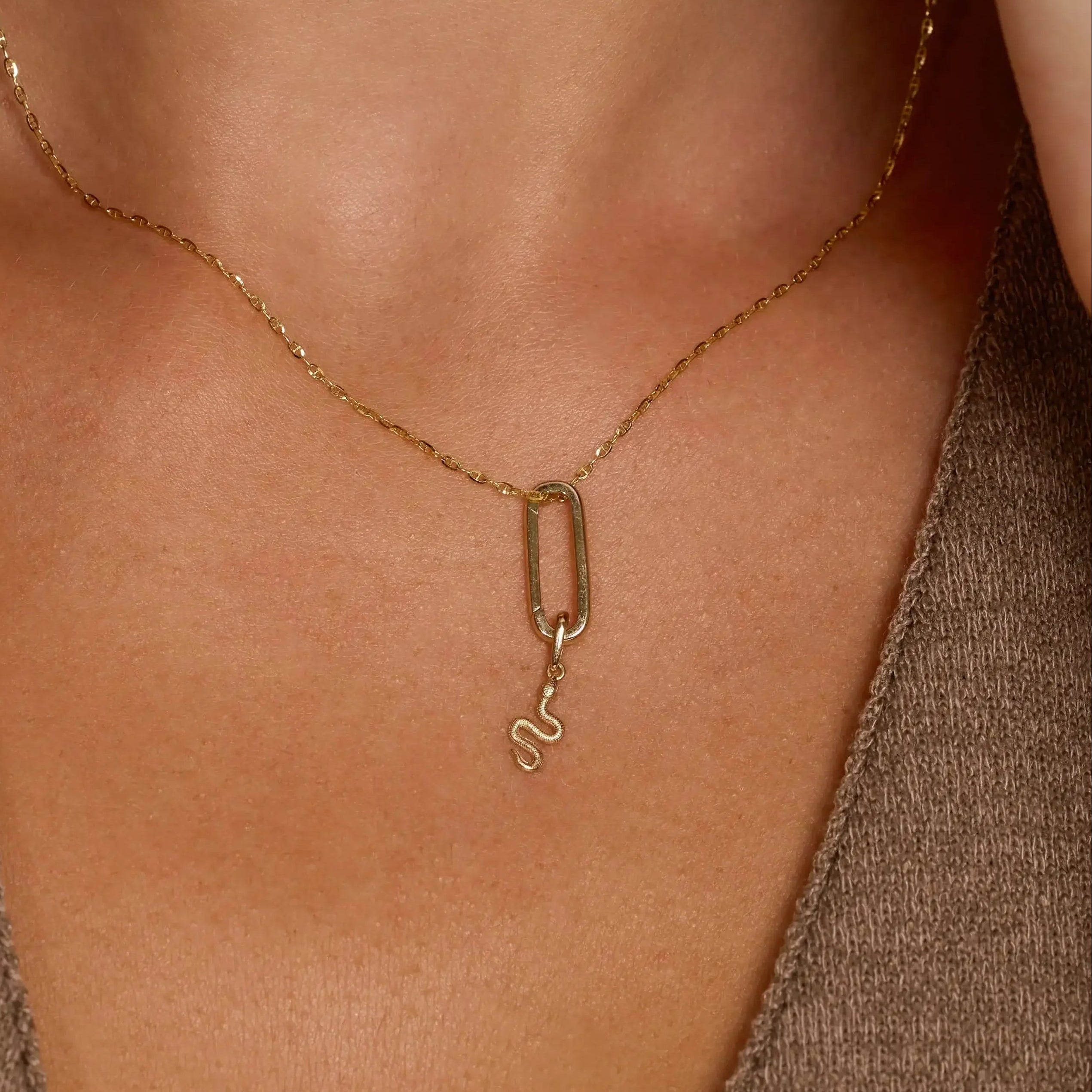 14K Solid Gold Paper Clip Clicker Connector – Anygolds