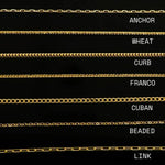 14K Solid Gold Necklace Chain – Anygolds
