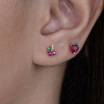 Marquise Cherry Mini Stud Earrings - Anygolds