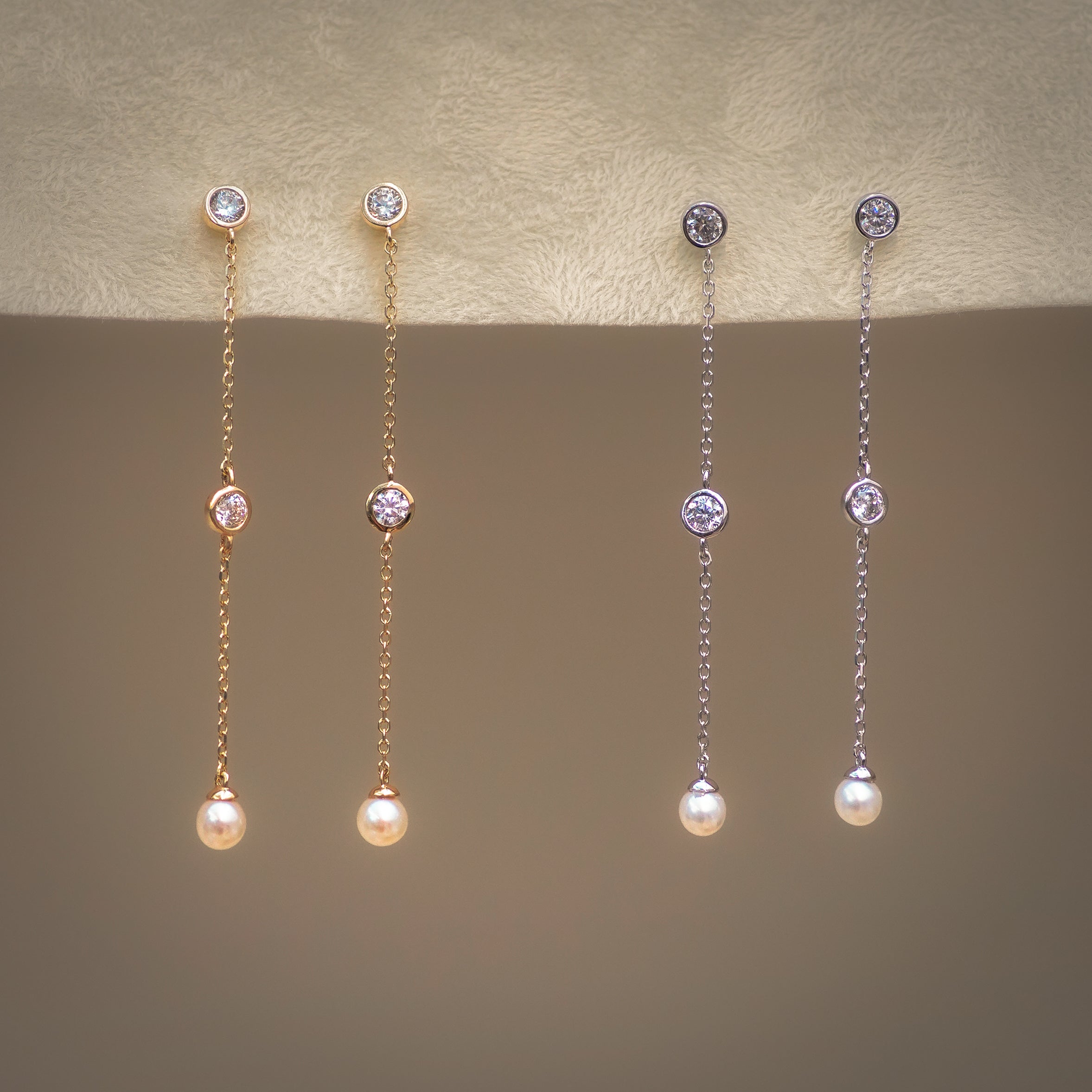 Pearl Chain Drop Earrings