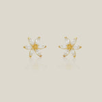 Sunflower CZ Stud Earrings - Anygolds