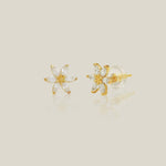 Sunflower CZ Stud Earrings - Anygolds