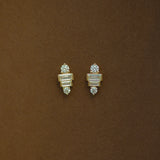 Bezel CZ Baguette Stud Earrings
