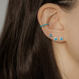 Turquoise Floral Trinity Stud