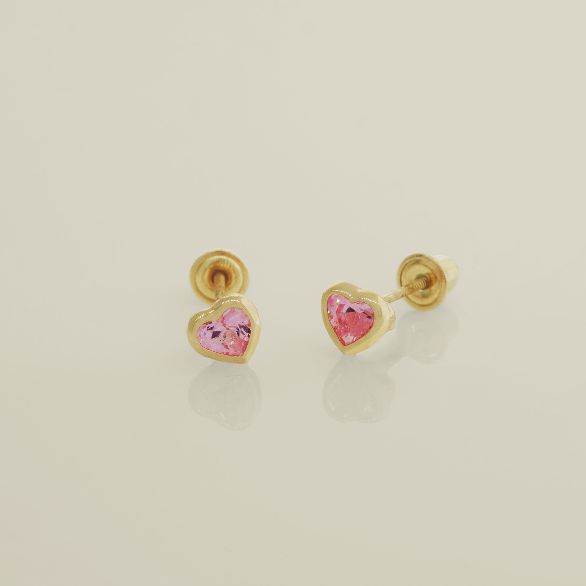 CZ Lovely Mini Heart Baby Earrings