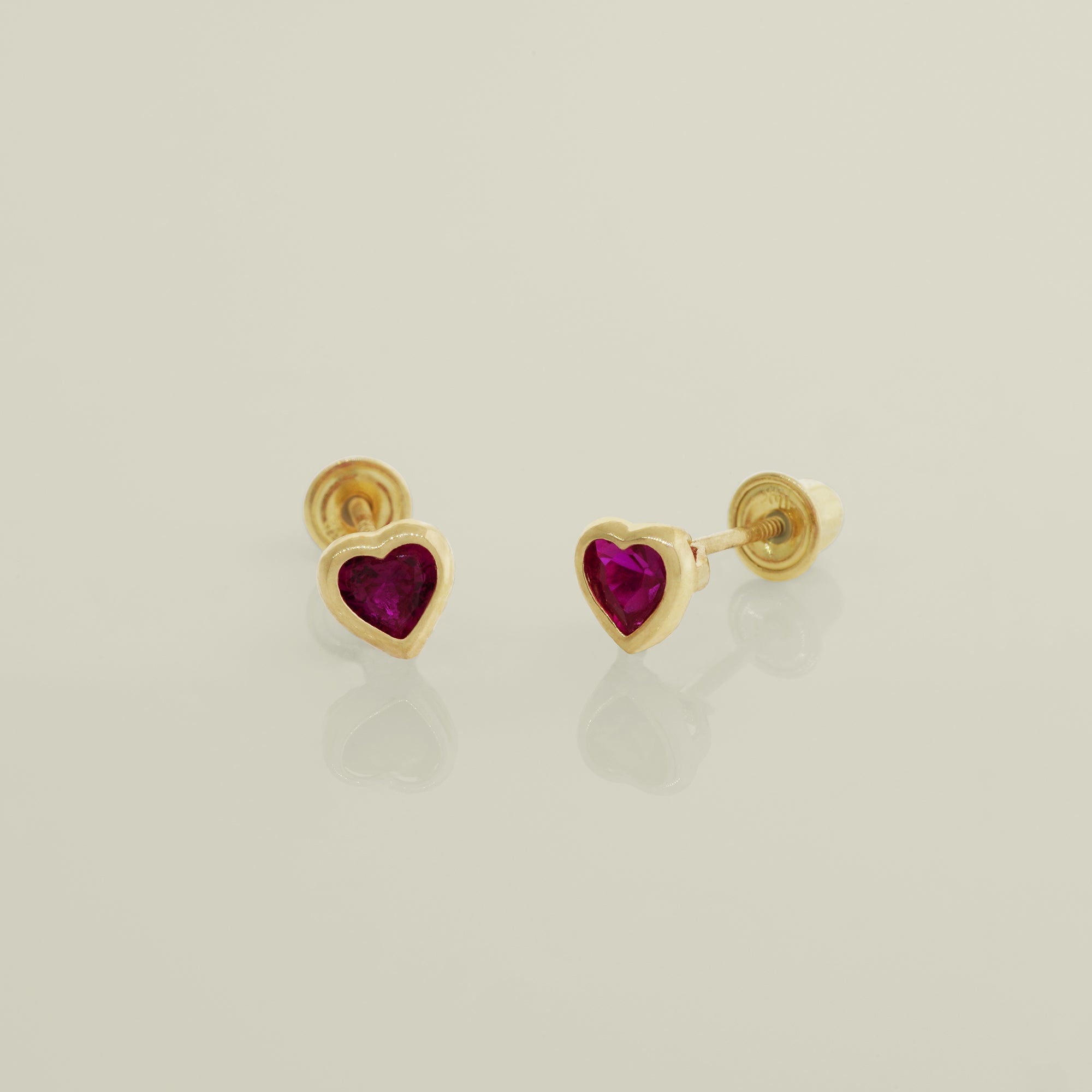 CZ Lovely Mini Heart Baby Earrings