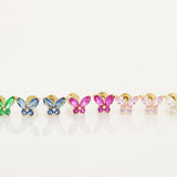 Colorful Gemstone Butterfly Baby Earrings