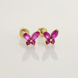 Colorful Gemstone Butterfly Baby Earrings