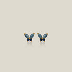 Color Stone Butterfly Mini Stud Earrings - Anygolds