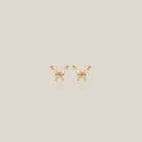 Color Stone Butterfly Mini Stud Earrings - Anygolds