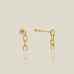 Square Chain Link Mini Stud Earrings - Anygolds