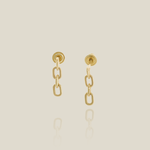 Square Chain Link Mini Stud Earrings - Anygolds