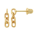 Square Chain Link Mini Stud Earrings - Anygolds