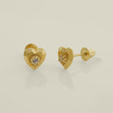 CZ Sparkling Heart Baby Earrings