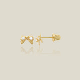 CZ Bow Stud Earrings - Anygolds