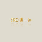 Diamond-Cut Bow Ribbon Stud Earrings - Anygolds