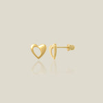 Open Puffed Heart Stud Earrings - Anygolds