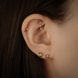 Diamond Trinity Floral Curved Barbell