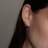 Double Chain Ball Stud Earring