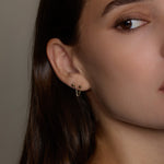 14K Solid Gold Double Chain Ball Stud Earring – Anygolds