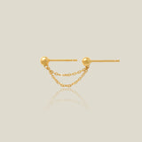 Double Chain Ball Stud Earring