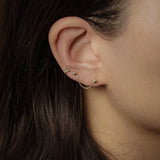 Double Chain Ball Stud Earring