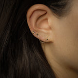 Double Chain Ball Stud Earring