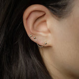 Double Chain Ball Stud Earring - Anygolds
