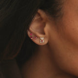 Teddy Bear with Heart Stud Earrings