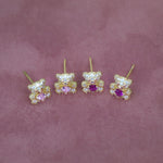 Teddy Bear with Heart Stud Earrings - Anygolds