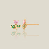 Heart Flower Stud Earrings