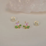 Heart Flower Stud Earrings