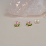 Heart Flower Stud Earrings