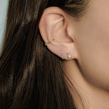 CZ Treble Clef Stud Earrings