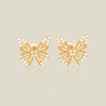 14K Solid Gold Butterfly Stud Earrings – Anygolds