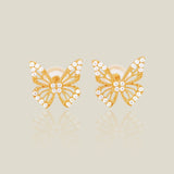 14K Solid Gold Butterfly Stud Earrings – Anygolds