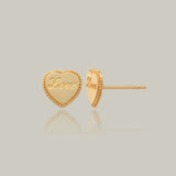 Love Note Heart Stud Earrings