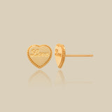 Love Note Heart Stud Earrings