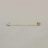 14K Solid Gold LOVE Chain Double Stud Earring – Anygolds