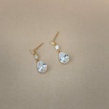 Triple Teardrop Dangle Stud Earrings
