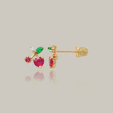 Cherry Gem Stud Earrings