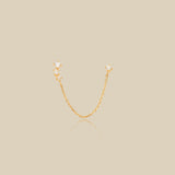 Dainty CZ Chain Double Stud Earring
