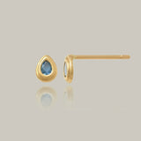 Aqua Gem Teardrop Stud Earrings